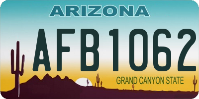 AZ license plate AFB1062