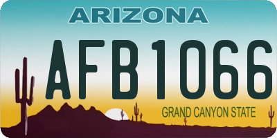 AZ license plate AFB1066