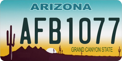AZ license plate AFB1077