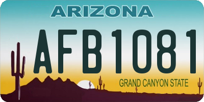 AZ license plate AFB1081