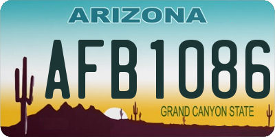 AZ license plate AFB1086