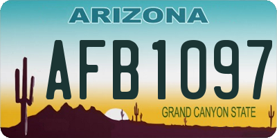AZ license plate AFB1097