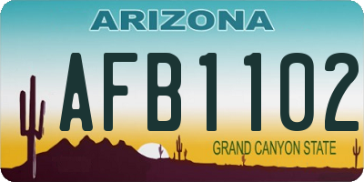 AZ license plate AFB1102