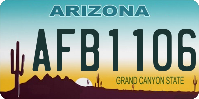 AZ license plate AFB1106