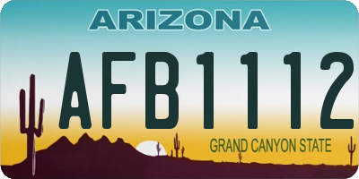 AZ license plate AFB1112