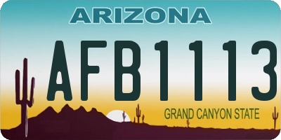 AZ license plate AFB1113