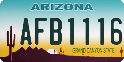 AZ license plate AFB1116