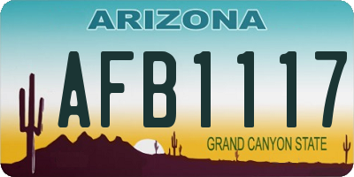 AZ license plate AFB1117