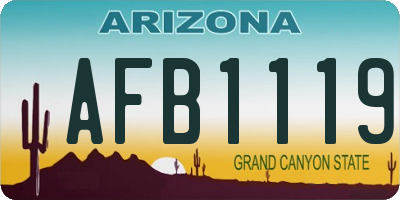 AZ license plate AFB1119