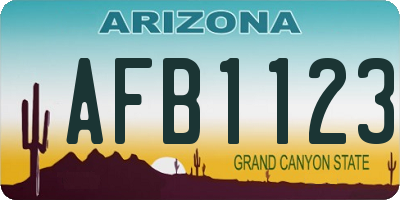 AZ license plate AFB1123