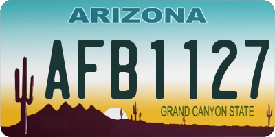 AZ license plate AFB1127