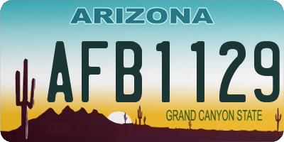 AZ license plate AFB1129