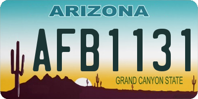 AZ license plate AFB1131