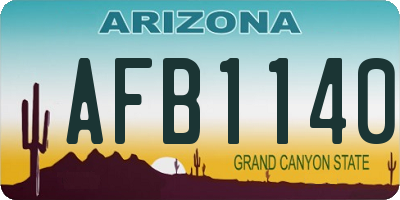 AZ license plate AFB1140