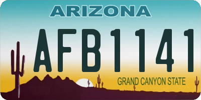 AZ license plate AFB1141