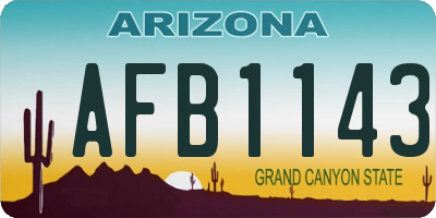 AZ license plate AFB1143