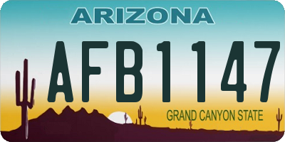 AZ license plate AFB1147