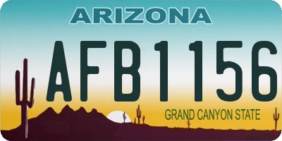 AZ license plate AFB1156