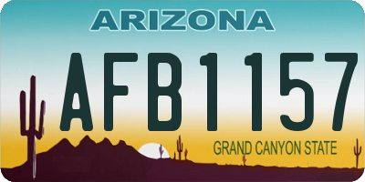 AZ license plate AFB1157