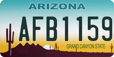 AZ license plate AFB1159