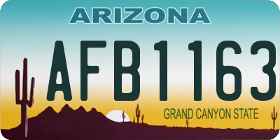 AZ license plate AFB1163
