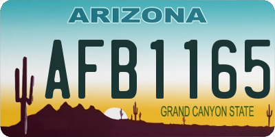 AZ license plate AFB1165