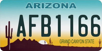 AZ license plate AFB1166