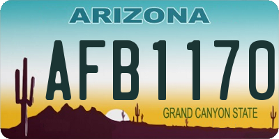 AZ license plate AFB1170