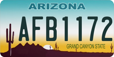AZ license plate AFB1172