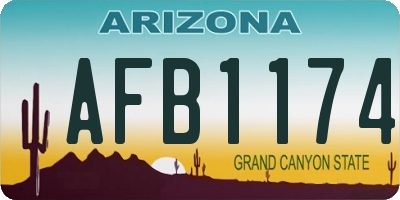 AZ license plate AFB1174