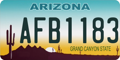 AZ license plate AFB1183