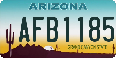 AZ license plate AFB1185