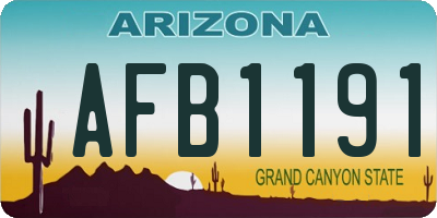 AZ license plate AFB1191