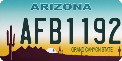 AZ license plate AFB1192