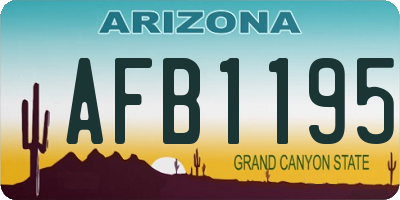 AZ license plate AFB1195