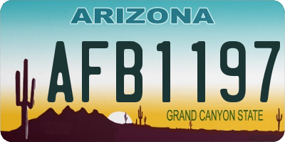 AZ license plate AFB1197
