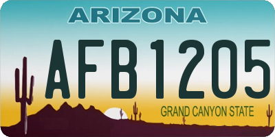AZ license plate AFB1205