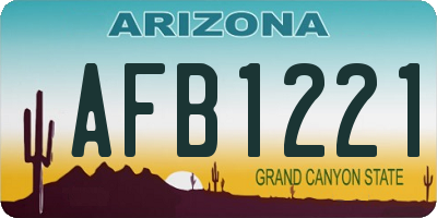 AZ license plate AFB1221