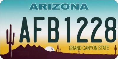 AZ license plate AFB1228