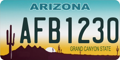 AZ license plate AFB1230