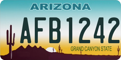 AZ license plate AFB1242