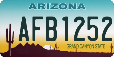 AZ license plate AFB1252