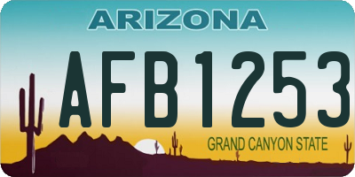 AZ license plate AFB1253