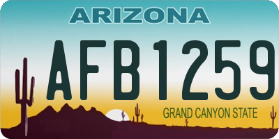 AZ license plate AFB1259