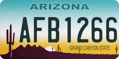 AZ license plate AFB1266