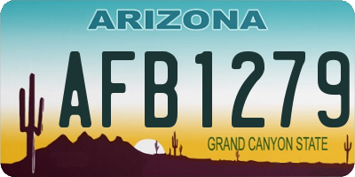 AZ license plate AFB1279