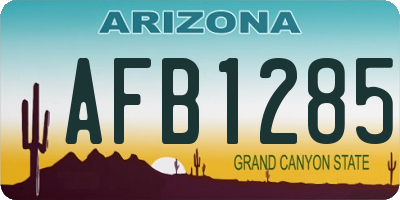 AZ license plate AFB1285