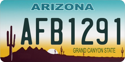 AZ license plate AFB1291