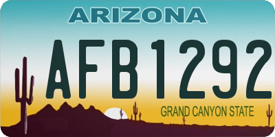 AZ license plate AFB1292
