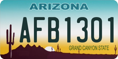 AZ license plate AFB1301